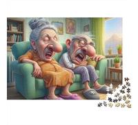 Couple âgé Dormant Puzzle 1000 pièces, Moment Repos canapé, Relaxant, Anti-Stress, Exercice cérébral pour Seniors, Adolescents, débutants, 70x50cm