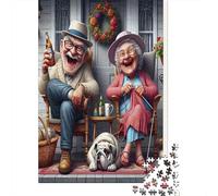 Couple âgé Rire 1000 Pièces Papier Écologique Puzzle Premium pour Adultes Décompression du Jeu Éducatif Décoration Murale Et Cadeaux Le 38x26cm/1000pcs