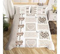 Couple Aimerr Parure de Lit 220x240cm Aimer Cœur Housse de Couette Simple Moderne Sets de Housse de Couette Hommes Femmes Saint Valentin Romantique Aimer Letter Parure Housse de Couette3 pièces