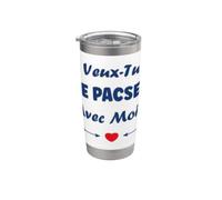 Couple amour Demande De Pacs Veux-tu Te Pacser Avec Moi Gobelet isotherme en acier inoxydable double paroi