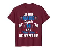Couple Amoureux Cadeau 14 Ans de Mariage Noces de Plomb T-Shirt, Homme, Marron, XXL