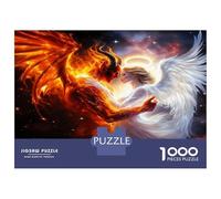 Couple Ange démon 1000 Pièces Puzzle Harmonie des Deux éléments Puzzle Premium Carton Solide - DIY Familial Amusant, Belle Déco, Cadeau D’Anniversaire Parfait pour Les Enfants 38x26cm/1000pcs