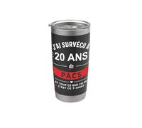 Couple Anniversaire null humour blague 20 ans de pacs Gobelet isotherme en acier inoxydable double paroi