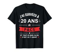 Couple Anniversaire Null Humour Blague 20 Ans de pacs T-Shirt