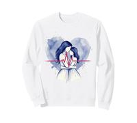 Couple Aquarelle Romantique Battement de cœur Amour éternel Sweatshirt