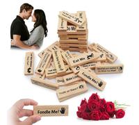 Couple Blocks - Jeu de 48 pièces - Jeu d'empilage en blocs de bois pour couples - Jeu de tours coquines avec vérité ou devoir - Questions et défis - Pour adultes et couples - Rendez-vous