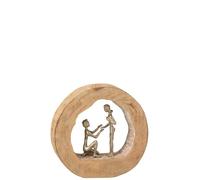 Couple bois naturel h.27cm