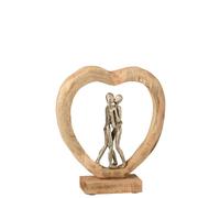 Couple bois naturel h.35cm