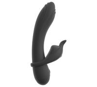 Couple Choice - anneau pénis et stimulateur point G vibrant - silicone gris