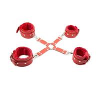Couple Cuir Croix Rivet Body Shaping Set, Accessoires D'EntraîNement Stretch Pour L'EntraîNement Des Jambes De La Main Y9 (Rouge)