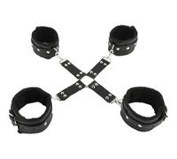 Couple Cuir Croix Rivet Body Shaping Set, Stretch Accessoires D'EntraîNement Pour La Main Jambe Workout Y9 (Noir)