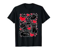 Couple d'amant de Chatons Noirs pour la Saint-Valentin T-Shirt