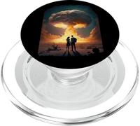 Couple d'amour Devant la Bombe Atomique Explosion Champignon Nuage PopSockets PopGrip pour MagSafe