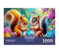 Couple d'animaux Mignons Puzzle 1000 Pièces Premium,Finition Mat Anti-Reflet,Pièces Épaises,Cadeau De Qualité 52x38cm/1000pcs