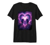 Couple d'astronautes Galactique Starry Space Rocket Love T-Shirt Haut de Gamme