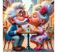 Couple Date de Rue Puzzle 200 Pièces pour Adultes, 28x28cm Puzzles Classiques 200 pièces, DIY Activité Familiale Jigsaw Puzzle Jeux, Unique Décoration Murale de la Maison Cadeau