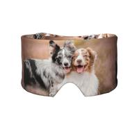 Couple de bergers australiens,Masque pour les yeux bloquant la lumière Cache-yeux et cache-oreilles pour le sommeil