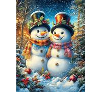 Couple de bonhommes de Neige dans Le Jardin de Noël 500 Pieces Casse-tête Débutant en Carton Anti-Déchirure Mythes Conte de fées Facile Apprentissage Loisir Créatif Décoration Murale PE