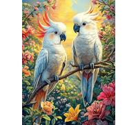 Couple de cacatoès sur Une Branche d'arbre 300 Pieces Casse-tête Collectionneur en Carton sans Déformation Mythes fantastiques Très Difficile Motif Complexe Décoration Murale Cadeau Noã