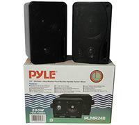 COUPLE DE CAISSES IMPERMÉABLES ET RÉSISTANTES À L'EAU EST AU SOLEIL POUR INTÉRIEURS OU PISCINE BATEAU CANOT OU ACTIVITÉS' COMMERCIALES COMME HÔTEL RESTAURANT PIZZERIE PUB BAR GELATERIA EN PLEIN AIR PYLE PLMR24B NOIRES 15,00 CM 200 WATT RMS ET 400 WATT MAX AU COUPLE D'ÉCOUTE
