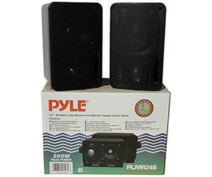 COUPLE DE CAISSES IMPERMÉABLES ET RÉSISTANTES À L'EAU EST AU SOLEIL POUR INTÉRIEURS OU PISCINE BATEAU CANOT OU ACTIVITÉS' COMMERCIALES COMME HÔTEL RESTAURANT PIZZERIE PUB BAR GELATERIA EN PLEIN AIR PYLE PLMR24B NOIRES 15,00 CM 200 WATT RMS ET 400 WATT MAX AU COUPLE D'ÉCOUTE