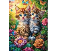 Couple de Chatons dans Le Jardin de Fleurs Puzzles 500 Pièces pour Adultes Educa Challenge Créatif Difficile 3D Qualité Supérieure Décoration Moderne Relaxation Cadeau 500 PCS
