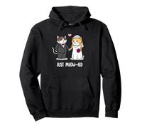 Couple de chats mignons tenant la main dessin animé amour Sweat à Capuche