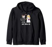 Couple de chats mignons tenant la main dessin animé amour Sweat à Capuche