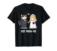 Couple de chats mignons tenant la main dessin animé amour T-Shirt