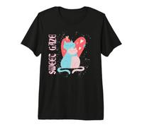 Couple de Chats Romantique Regard Doux et Amour T-Shirt Haut de Gamme