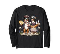 Couple de Chien de Montagne Bernois - Café - Amour Fromage - Drapeau Suisse Manche Longue