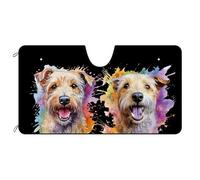 Couple De Chiens Terriers du Glen of Imaal Protecteur De Pare-Brise Intérieur La Protection Couverture Pare-Brise Voiture Imperméable Pare-Soleil Avant Universelle pour Véhicules Vus Camion S