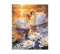 Couple de cygnes amoureux Peinture par numéros