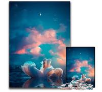 Couple de cygnes Blancs Amoureux. Puzzles Adultes 1000 pièces. Puzzles stimulants pour Adolescents. Soirée Jeux en Famille. Idée Cadeau stimulante. 1000 pièces (75 x 50 cm).