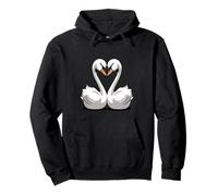 Couple de cygnes Forme cœur Illustration Sweat à Capuche