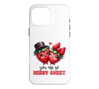 Couple de Fraises Kawaii You are So Berry Sweet Coque pour iPhone 16 Pro Max