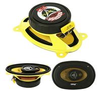 COUPLE DE HAUT-PARLEUR DIFFUSANTS PYLE PLG46.3 PLG46.3 JAUNES 4" x 6" 10 X 15 CM 100 X 150 MM 4X6 DE 180 WATT RMS ET 360 WATT MAX DE PRÉDISPOSITION AUTO RANGE À 3 RUES TRIASSIALI POUR LOGEMENTS STANDARDS X PORTES PORTIER ET GUICHETS AUTO