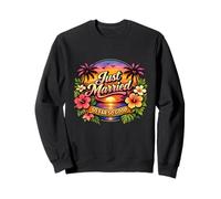 Couple de Jeunes mariés drôle Just Married So Far So Good Tropical Sweatshirt