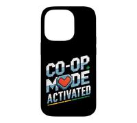 Couple de Joueurs Assortis Mode coopératif rétro activé Coque pour iPhone 14 Pro