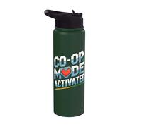 Couple de joueurs assortis mode coopératif rétro activé Stainless Steel Insulated Water Bottle