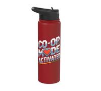 Couple de joueurs assortis mode coopératif rétro activé Stainless Steel Insulated Water Bottle