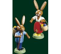 Couple de Lapins Lapin de Pâques Décoration Seiffen Neuf 13021