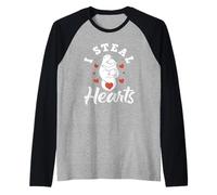 Couple de loutres de mer avec Motifs de cœurs Manche Raglan