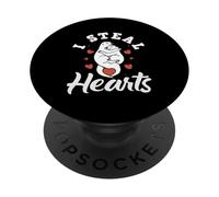 Couple de loutres de mer avec Motifs de cœurs PopSockets PopGrip Adhésif