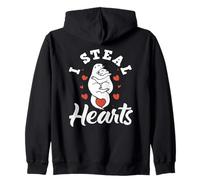 Couple de loutres de mer avec Motifs de cœurs Sweat à Capuche