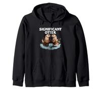 Couple de loutres significatif Jeu de Mots Mignon Animal de rivière Romance Sweat à Capuche
