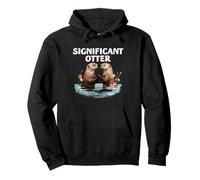 Couple de loutres significatif Jeu de Mots Mignon Animal de rivière Romance Sweat à Capuche