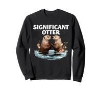 Couple de loutres significatif Jeu de Mots Mignon Animal de rivière Romance Sweatshirt