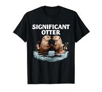 Couple de loutres significatif Jeu de Mots Mignon Animal de rivière Romance T-Shirt Graphique avec Valeur