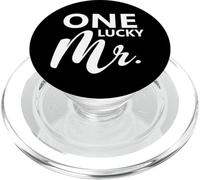 Couple de mariés avec Inscription « One Lucky Mr Engagement » PopSockets PopGrip pour MagSafe
